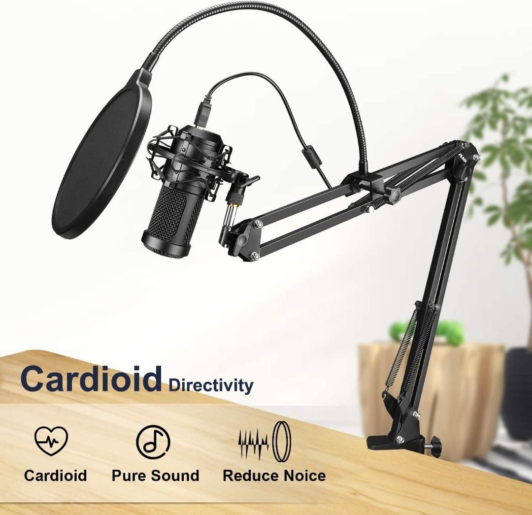 USB Condenser Microphone, Aokeo 192kHZ/24bit Professional PC Streaming