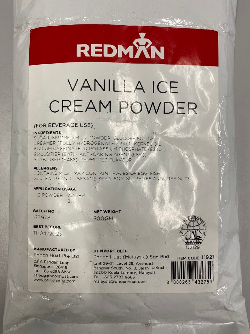 Vanilla Ice Cream Powder, Food & Drinks, Packaged & Instant Food on