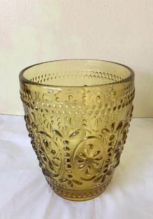 Vintage Amber Drinking Glass
