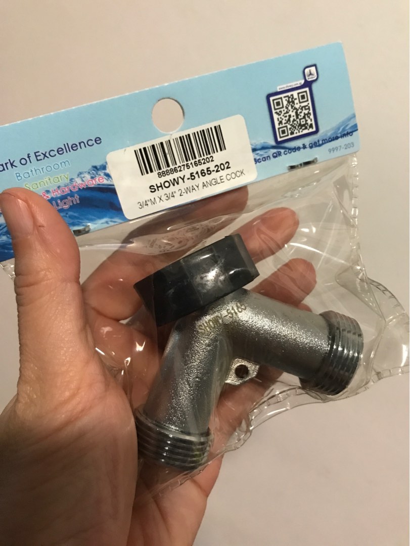 Water pipe splitter 2way angle cock for washing machine etc, Furniture