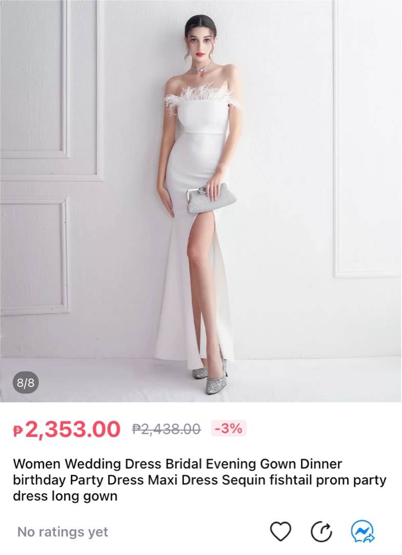 evening gown white color