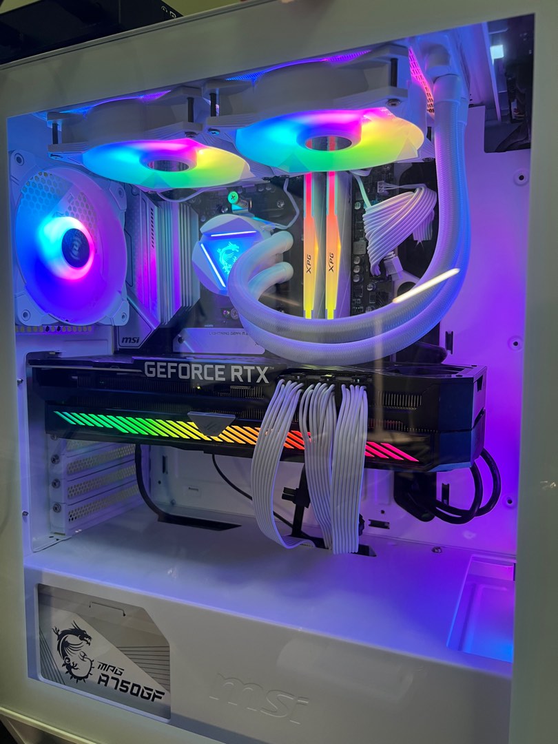 white gaming pc 5700x 3080, Computers & Tech, Desktops on Carousell