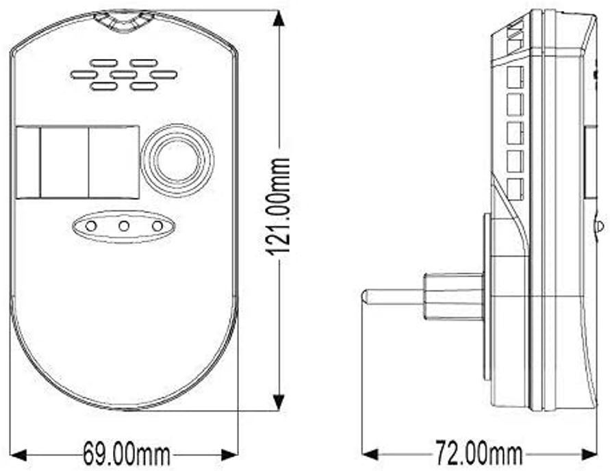 ZEYUN Gas Alarm Detector, LPG/Natural Gas Leakage Detector Plugin Gas