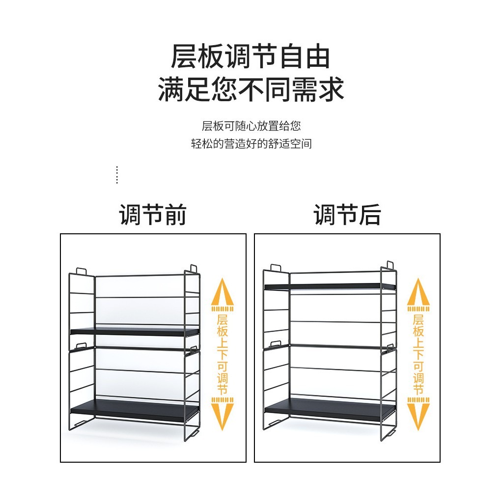 1/2/3 Tiers Desktop Shelf Organizer Adjustable Wood Display Desk Shelf