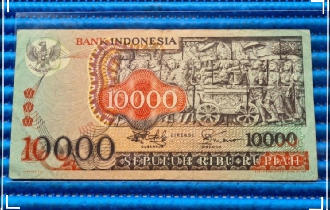 1975 Indonesia Bali Masks Temple 10000 Rupiah Note XAN 057833 ...