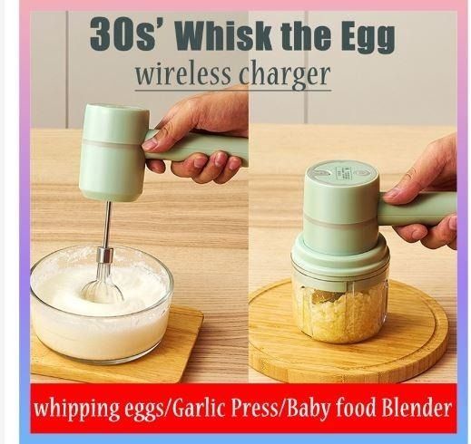 3 in 1 Wireless Egg Beater Cordless 3 Speed Hand Mixer Electric