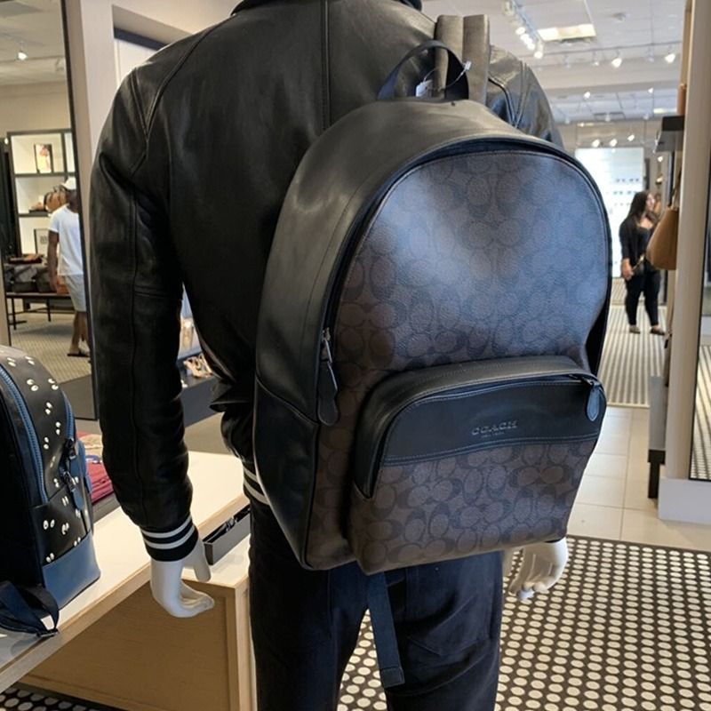 COACH 72483 Men s backpack PVC with cowhide material simple style