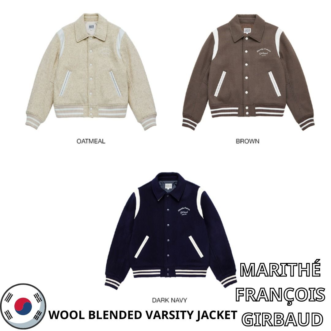 韓國代購WOOL BLENDED VARSITY JACKET MARITHÉ FRANÇOIS GIRBAUD, 女裝