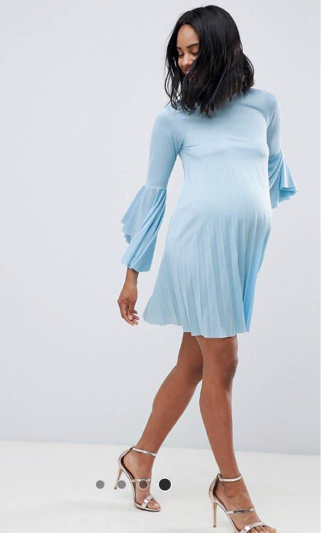 asos blue frill dress