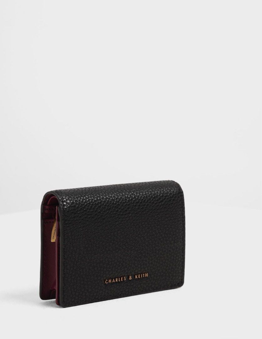 Black Snap Button Small Wallet - CHARLES & KEITH LV