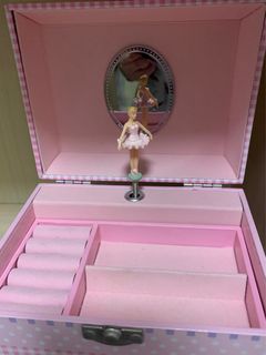 Jewelkeeper Girl's Musical Jewelry Storage Box with Spinning Ballerina, Rainbow and Gold Foil Design, Swan Lake Tune