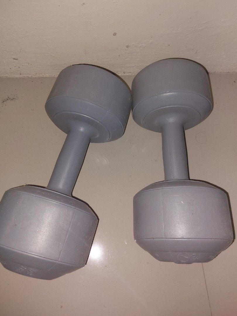 2(dua) barbel dumbell plastik 7kg alat fitness gym home workout, Olah