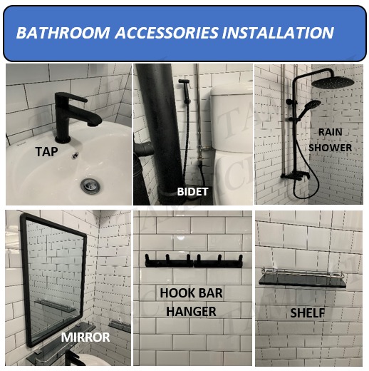 BATHROOM ACCESSORIES INSTALLATION TAP/BIDET/SHOWER SET/MIRROR/HANGAR