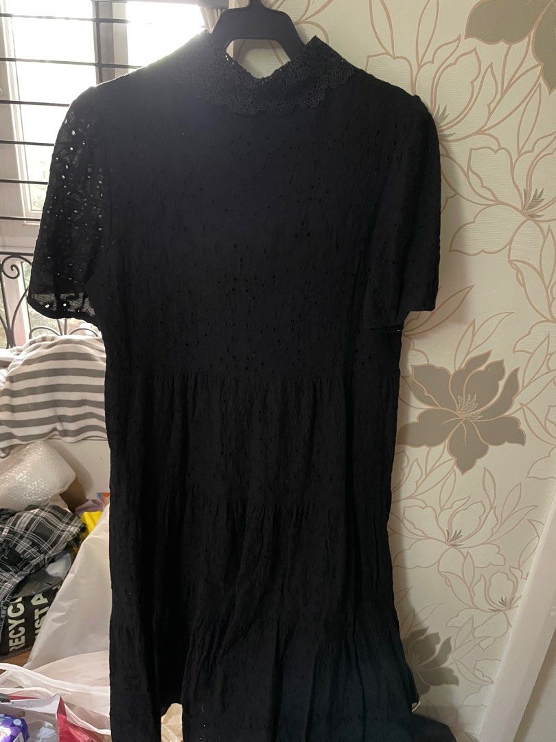 Black eyelet dress, Women's Fashion, Dresses & Sets, Dresses on Carousell