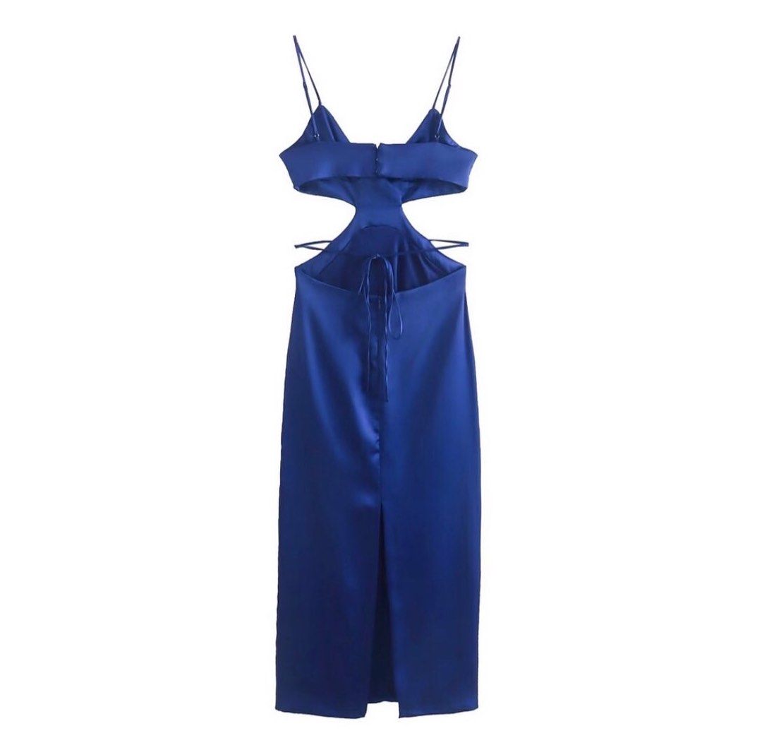 Freeman Blue Cut Out Midi Dress