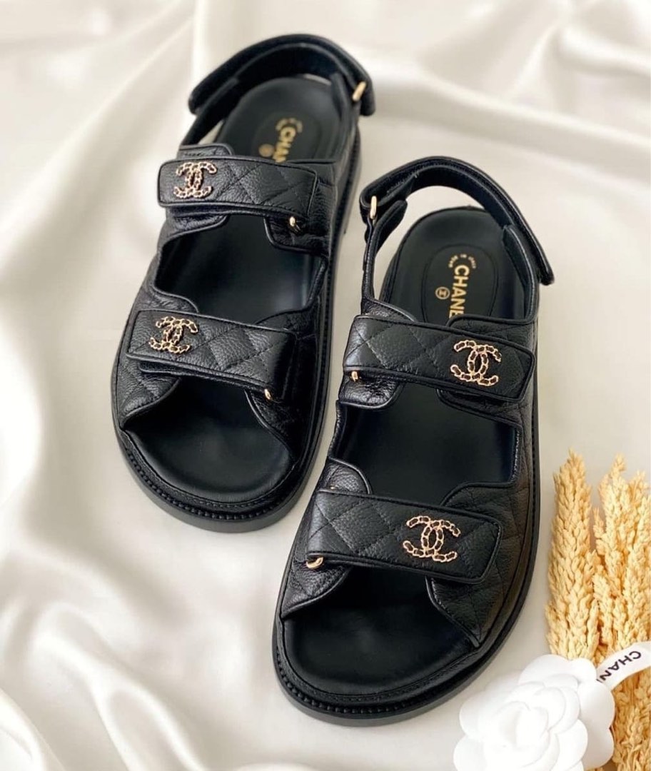 Chanel 2022 Dad Sandals White 38 Full Set