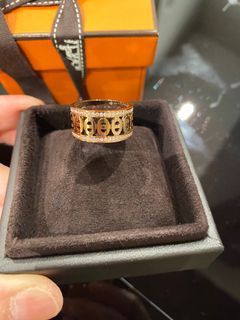 50% OFF RETAIL!!! Like new Hermes rose gold ring with diamonds size 52