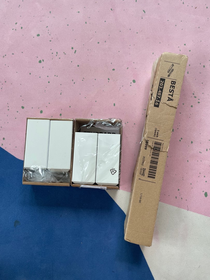 BNIB IKEA Besta drawer rails and support leg (1x available), Furniture