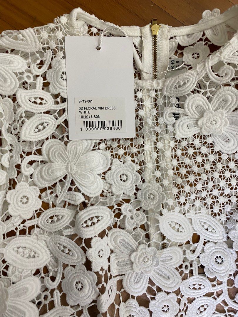 Self portrait 3d clearance floral mini dress white