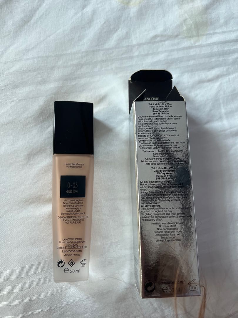 Brand New Lancôme Foundation (Category: Makeup) located in Seremban. Submitted by wafflebites (Listing ID 1204695190, Image 3). Description: 24hr full coverage foundation with a flawless , natural matte finish & lightweight feel B0-02 Brand new and unused Authentic .