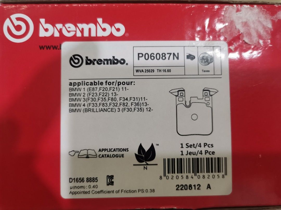 Brembo NAO ceramic brake pads for Bmw, Car Accessories, Accessories on  Carousell