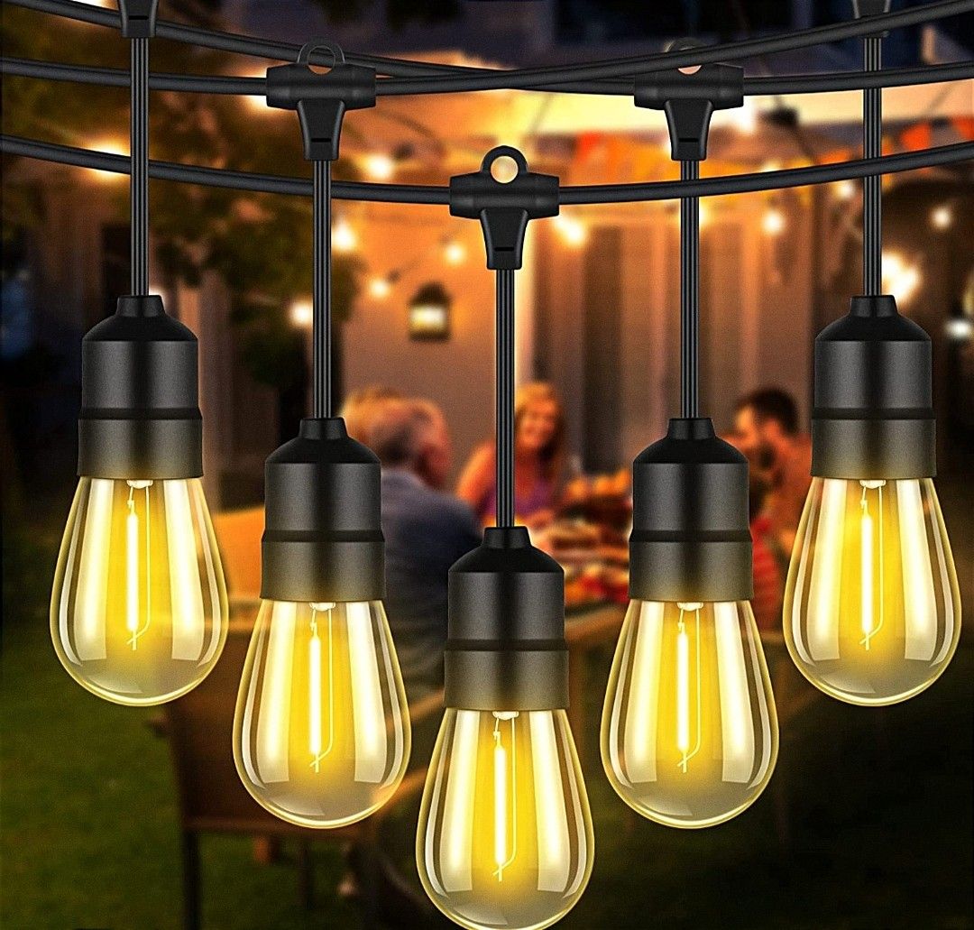 Carnival String Lights (Category: Other Home Decor) located in Singapore. Submitted by vespapa (Listing ID 1204677603, Image 1). Description: Carnival Outdoor String Lights Brand New with box •15 sockets •S14 2W Led Bulbs ( 18 pcs ) •48 Feet cable, heavy duty type •Weatherproof, Withstand hot and cold climate •Warmwhite cosy Afesco dinning feel Suitable for all occasions and festival decor , even great for F&B business stepup eg. The three peacoc