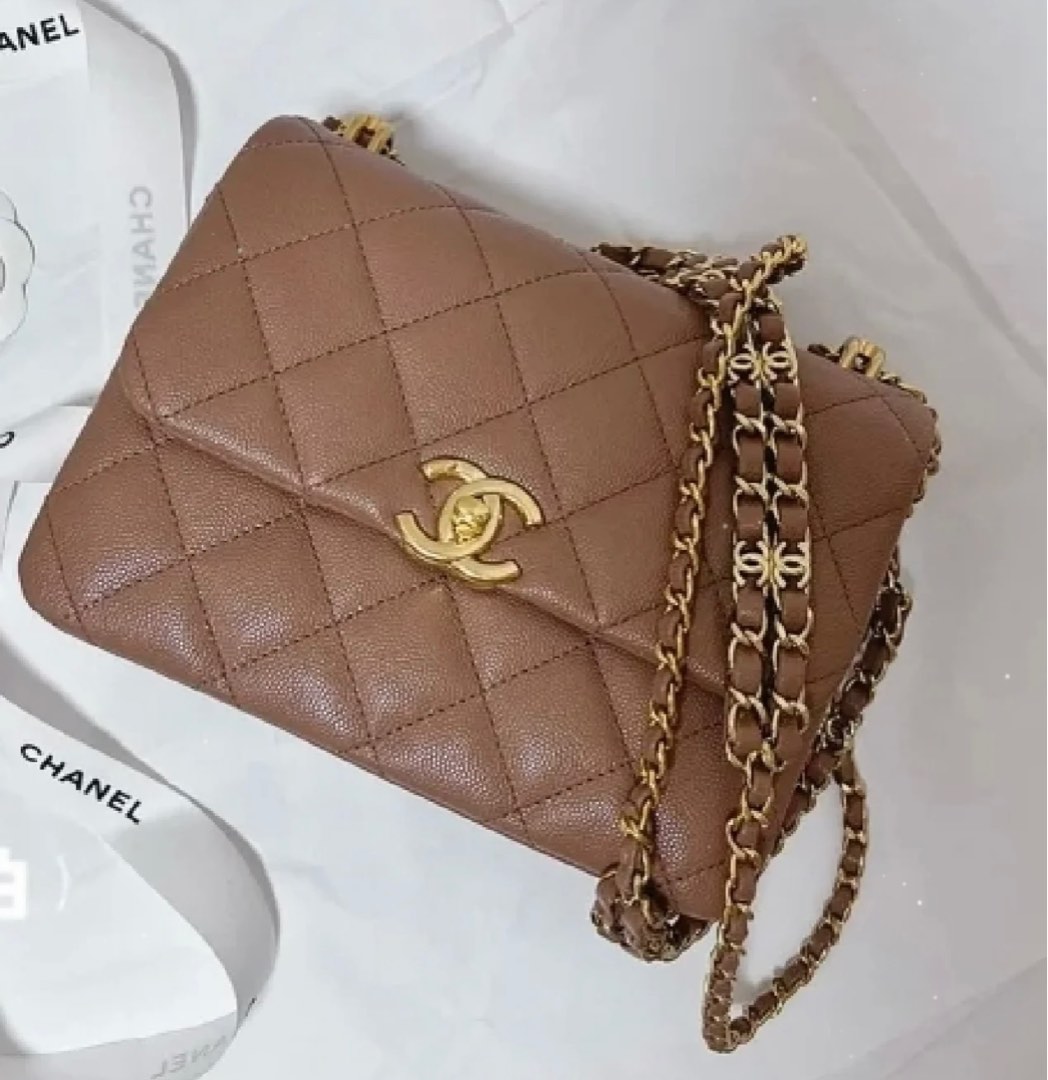 Chanel 22K Flap Bag Coco First in Beige, Small (23cm), Luxury, Bags &  Wallets on Carousell