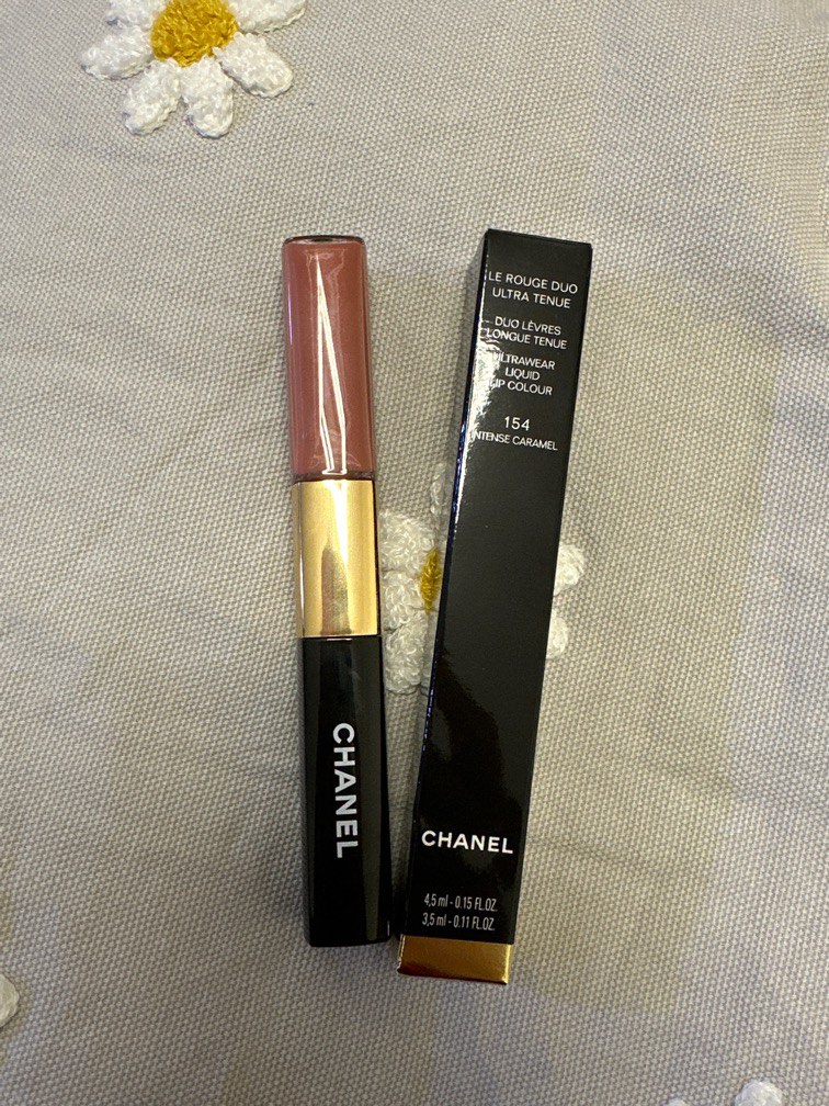 Chanel Le Rouge Duo Ultrawear Liquid Lip Colour 154 Intense Caramel 雙頭唇彩,  美容＆個人護理, 健康及美容- 皮膚護理, 化妝品- Carousell
