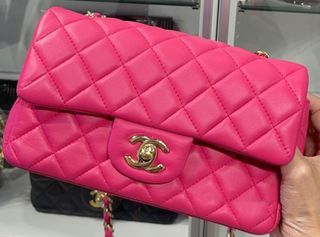 chanel red square bag