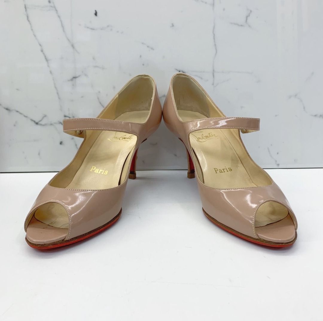Christian louboutin beige clearance heels