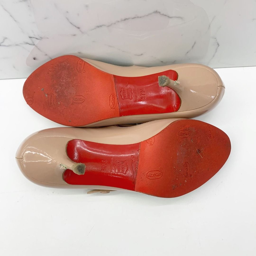 Red bottoms on sale beige heels