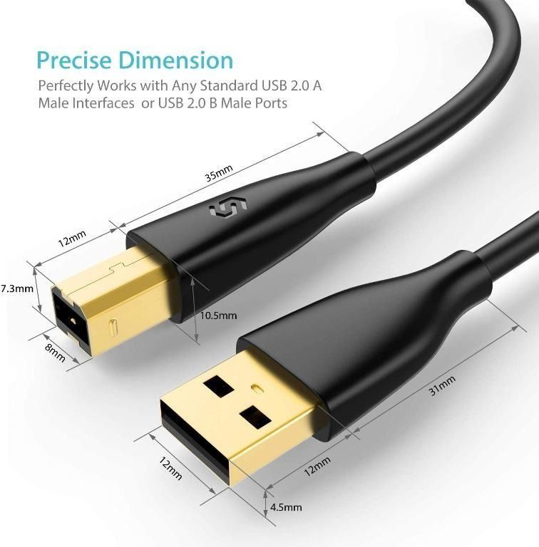 12 foot discount usb printer cable