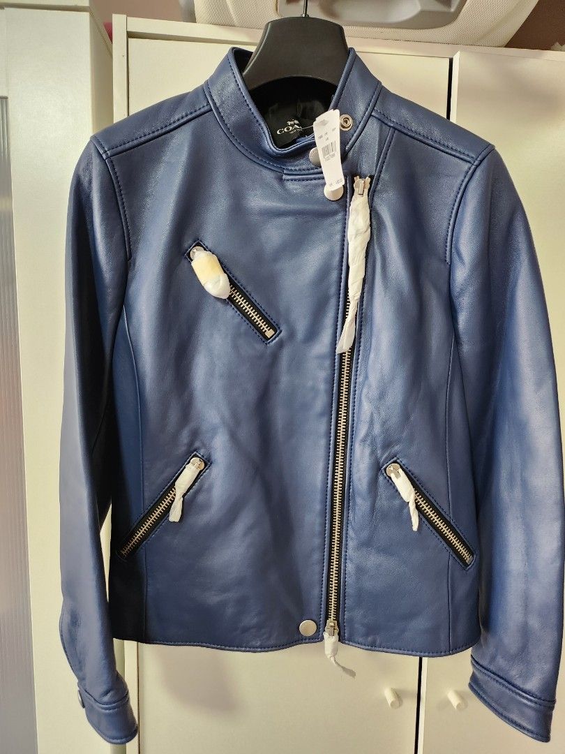 Coach Ladies Leather Jacket Uptown Racer