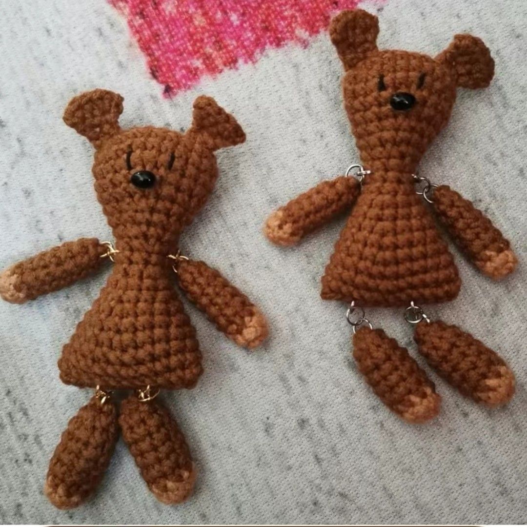 Crochet mr bean teddy keychain, Hobbies & Toys, Stationery & Craft
