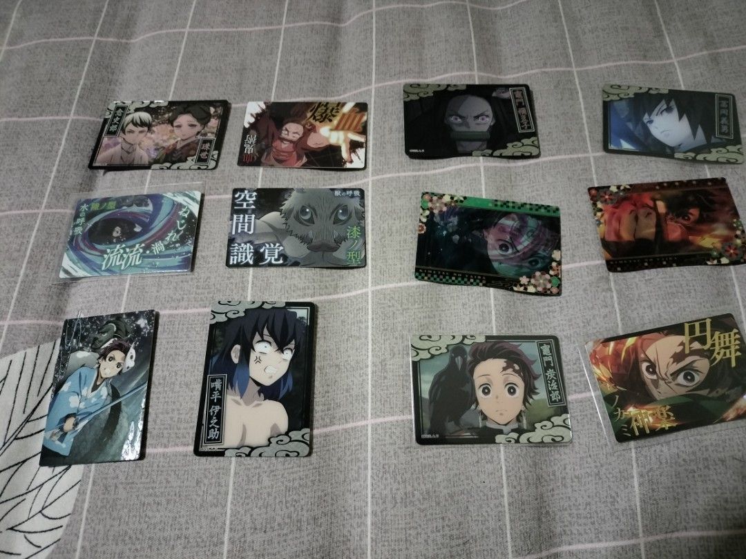 Demon slayer cards set (Category: Raw Singles) located in Caloocan City. Submitted by MovesLikeJeager (Listing ID 1204753235, Image 2). Description: Demon slayer cards set A mix of offiical and unofficial (china cards) metal cards, wafer cards, 3d cards RFS: Change line Pm if interested.