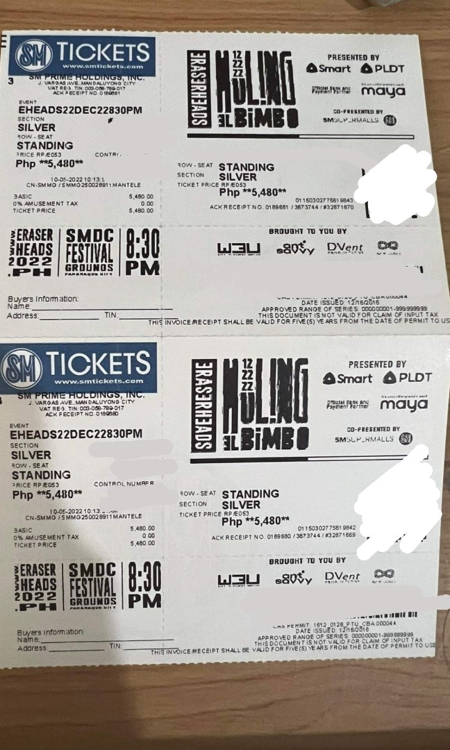 EHEADS CONCERT SILVER TICKET, Tickets & Vouchers, Event Tickets on ...