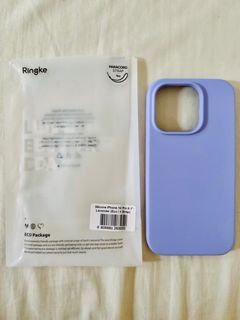 For Iphone 14 Pro: Ringke Silicon Case (Lavander) + Freebie