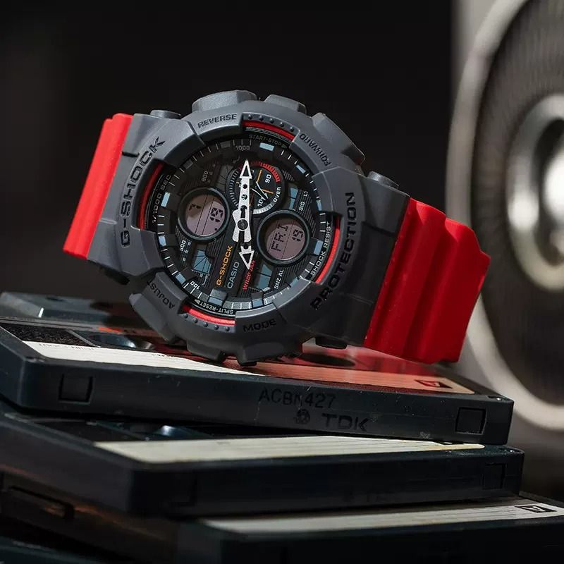 CASIO G-SHOCK GA-140-4A Men's Watch Gray Red Analog Digital in Box
