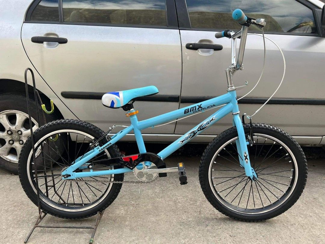 GARUDA BMX MAX RYDER STEEL 20er (Category: Bicycles) located in Pasig City. Submitted by gemma_00 (Listing ID 1204681685, Image 3). Description: New Arrival 🚴‍♀️🚴‍♀️ GARUDA BMX MAX RYDER STEEL 20er ❗️₱3,499 only ✅Single speed ✅Steel frame ✅Steel handle bar ✅Steel rim ✅Unbranded tire (20x2.4) ✅Plastic pedal ✅Rim brake ✅Chain guard ❤️Light Blue ❤️Dark Blue ❤️Red 💥WE OFFER SAMEDAY DELIVERY WITH DELIVERY CHARGE 💥COD WITHIN METRO MANILA AND NEARBY