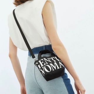 INSTOCK GENTLEWOMAN MICRO MINI TOTE BAG WITH SLING (BLACK & CANVAS)