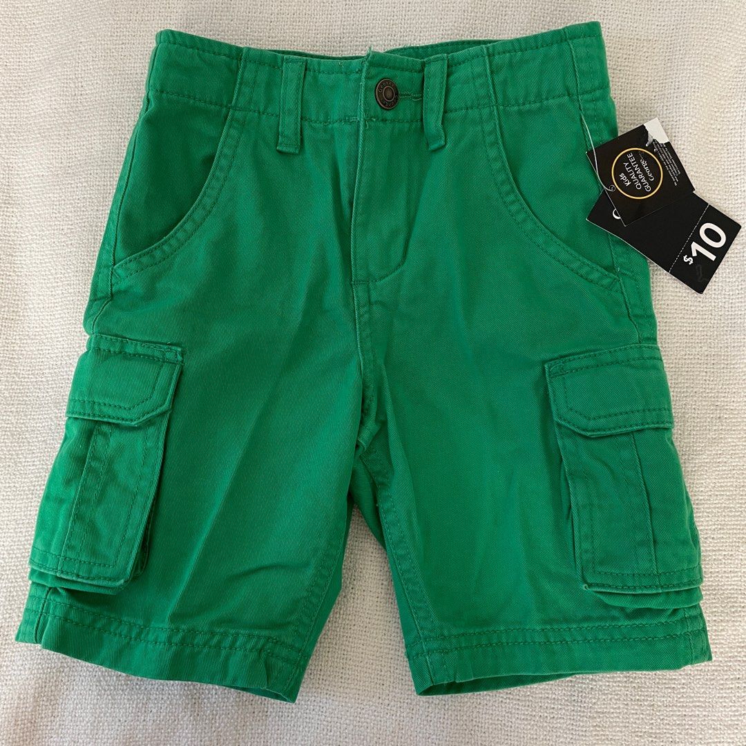 Green outlet denim shorts