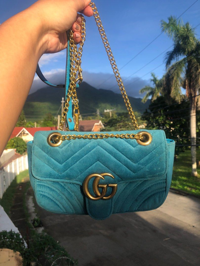 Gucci marmont velvet teal