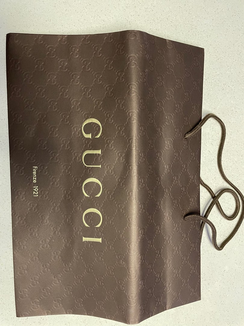 Gucci paper bag, Luxury, Accessories on Carousell