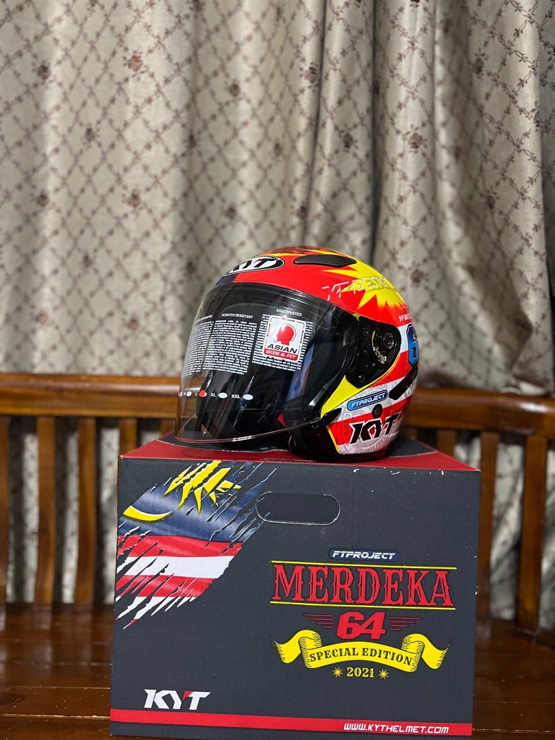 Helmet KYT Hellcat MERDEKA 64, Motorbikes on Carousell