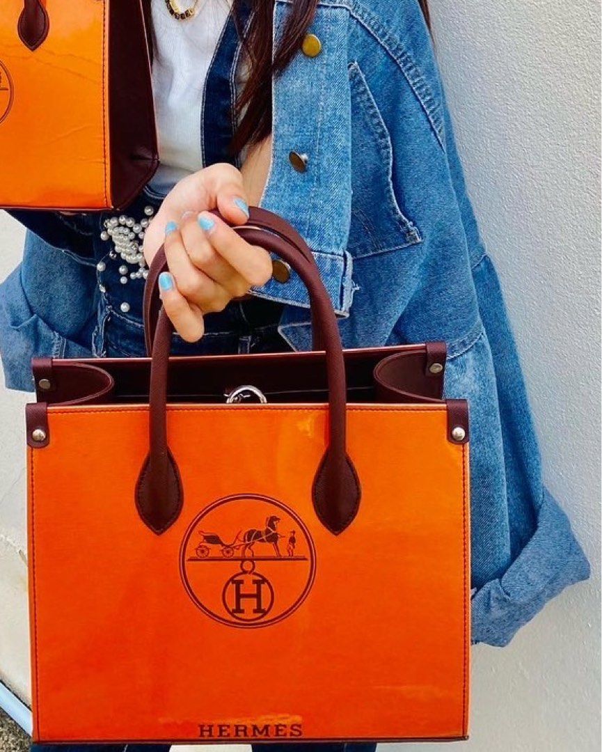 Hermes laminating paper bag, Luxury, Bags & Wallets on Carousell