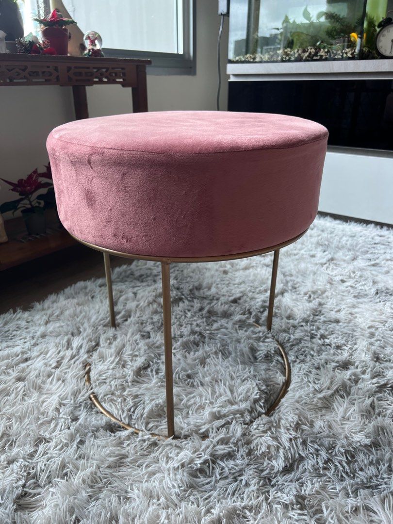 Pink cushion sales stool