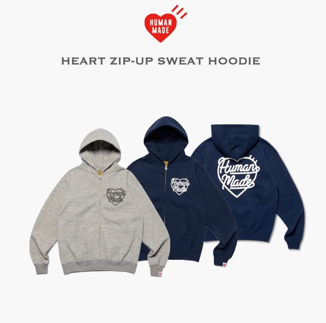 Human Made Zip-up Sweat Hoodie, Men's Fashion, Tops & Sets