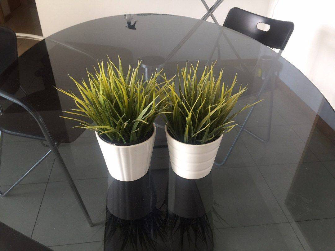 IKEA grass artificial potted plant, Furniture & Home Living, Home Decor