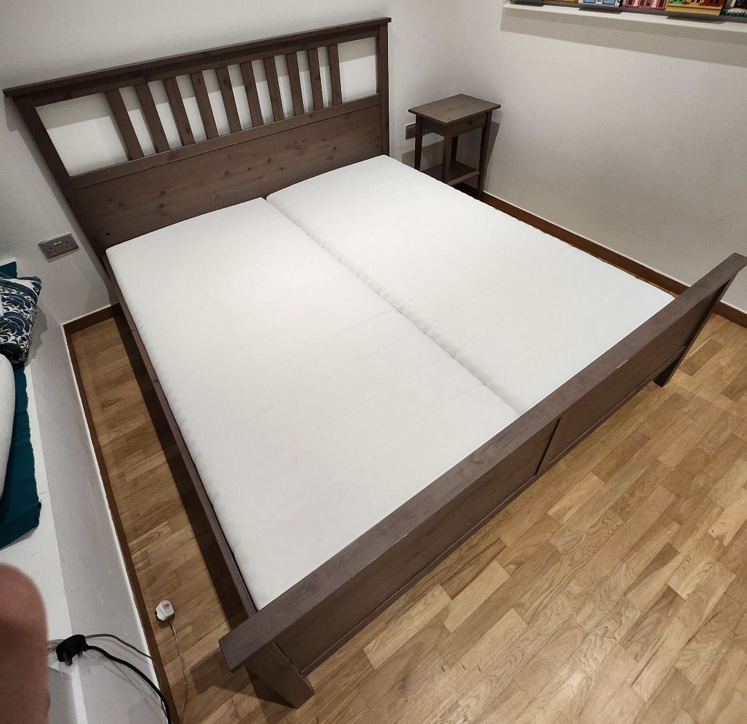 Ikea Hemnes 180 x 200 Bedframe, Mattress and Side table, Furniture