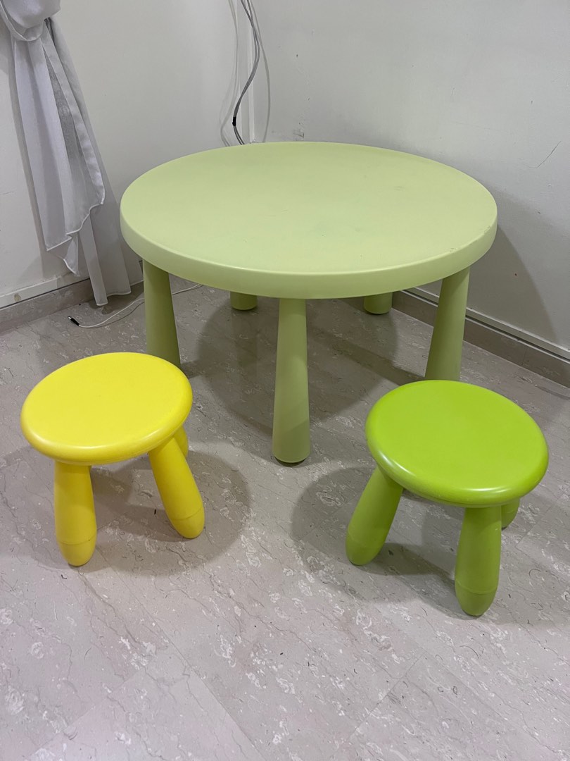 IKEA Mammut Kids Table and stools (Round), Babies & Kids, Baby Nursery